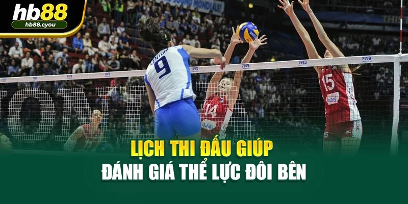 Lịch thi đấu giúp đánh giá thể lực đôi bên