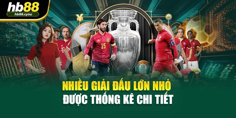 Nhiều giải đấu lớn nhỏ được thống kê chi tiết